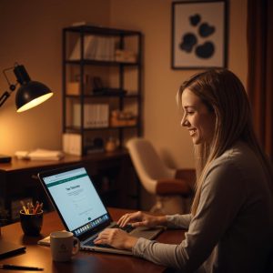 Woman at computer